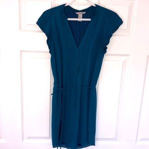 H&M blue ruffle sleeve dress